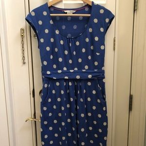 Boden dress- blue with white polka dots, size 8